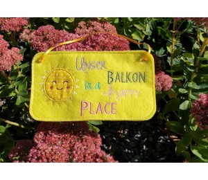 Stickserie ITH - Balkon Schilder inkl. Wimpel "Balkon"